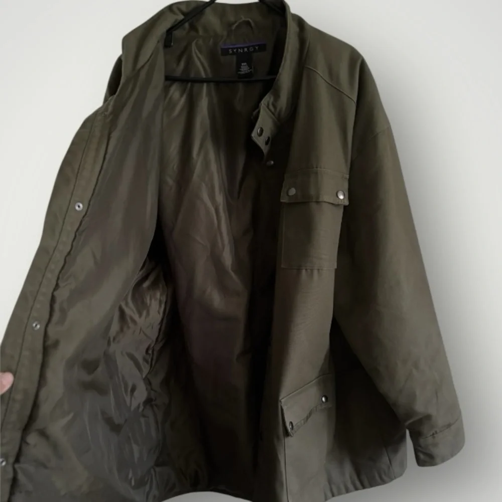 SYNRGY DXL Olive Green Canvas Military Field Jacket  Lined Mens 3XL